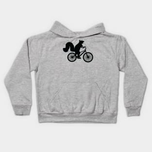 Funny Squirrel on a Bike Graphic - For Squirrel Lovers Kids Hoodie